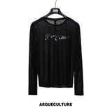 Speckled Metallic Print Long-Sleeve T-Shirt | Unisex - Black