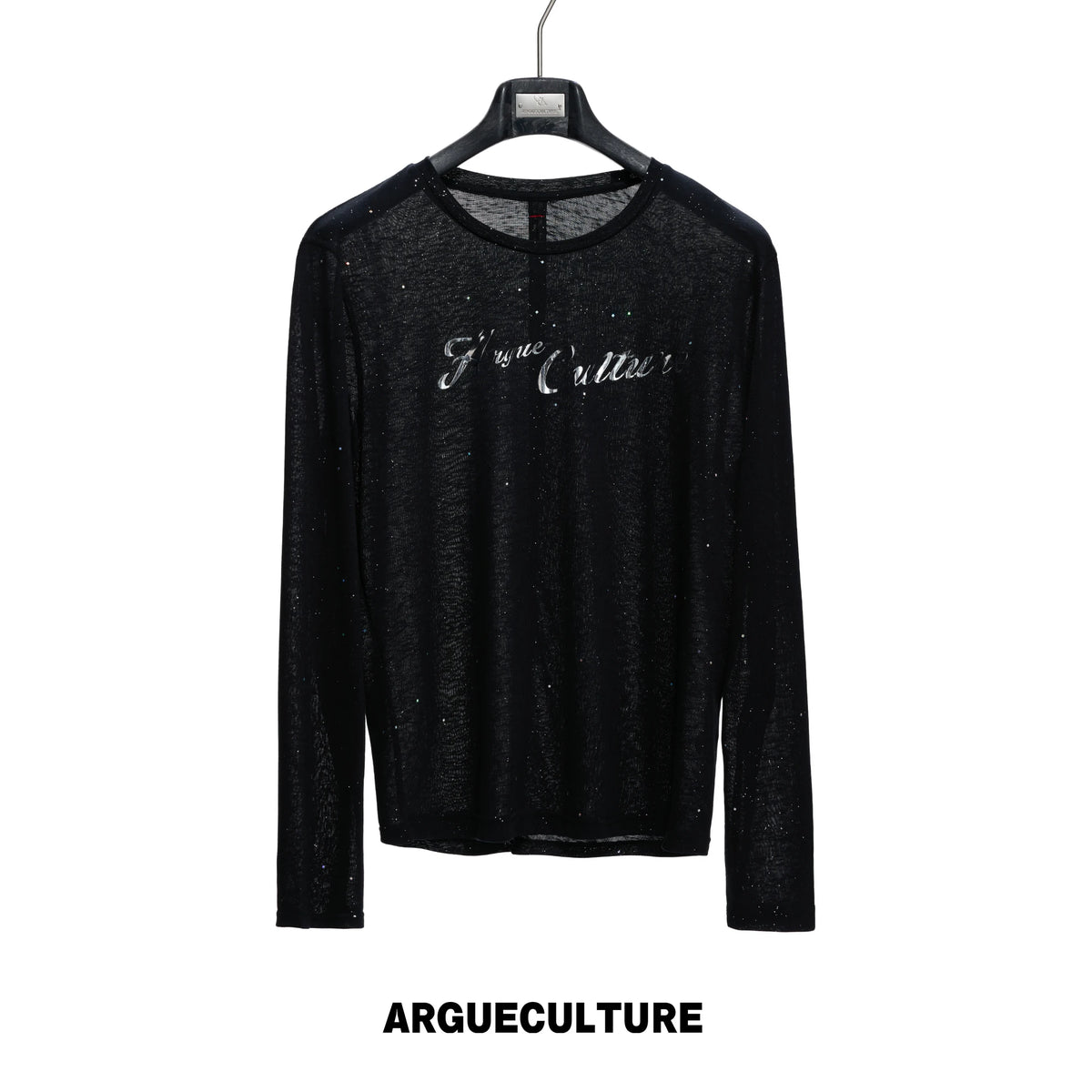 Speckled Metallic Print Long-Sleeve T-Shirt | Unisex - Black