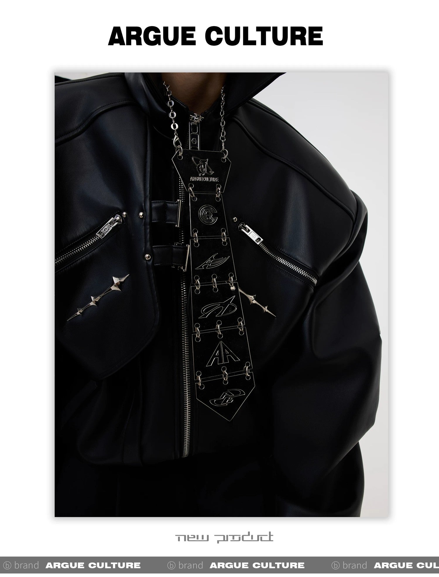 desc::spine-3d-metal-avant-garde-tie-necklace-for-men-women-detail-img-2