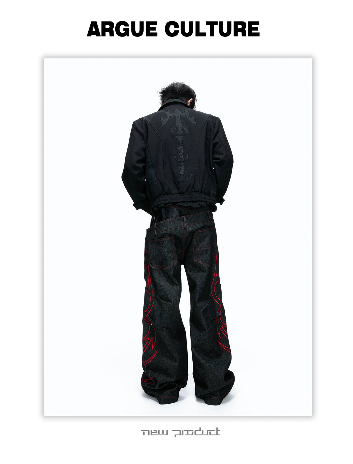 Spine Embroidered Cropped Jacket with Detachable Hem - detail image 22