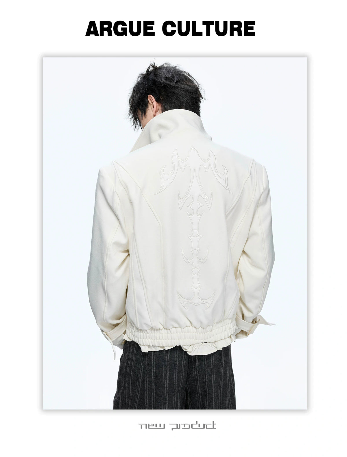 Spine Embroidered Cropped Jacket with Detachable Hem - detail image 19