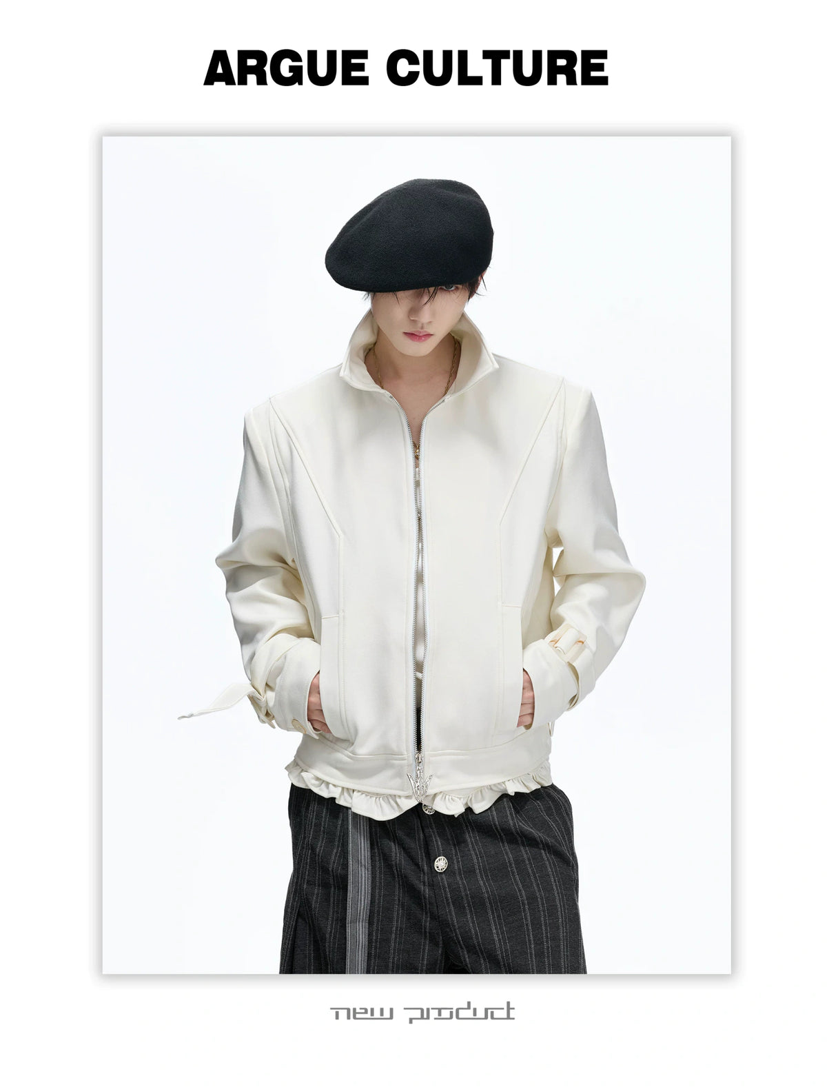 Spine Embroidered Cropped Jacket with Detachable Hem - detail image 13