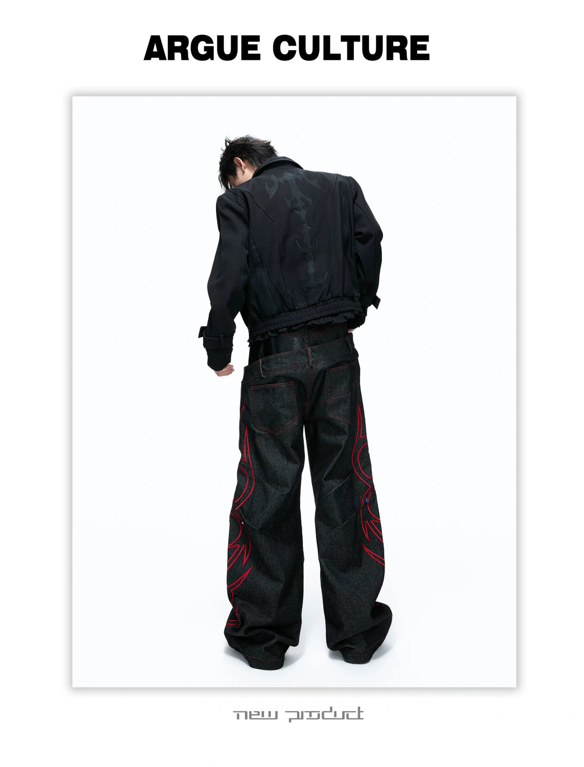 Spine Embroidered Cropped Jacket with Detachable Hem - detail image 20