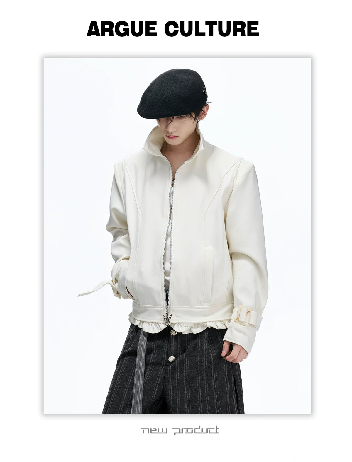 Spine Embroidered Cropped Jacket with Detachable Hem - detail image 7
