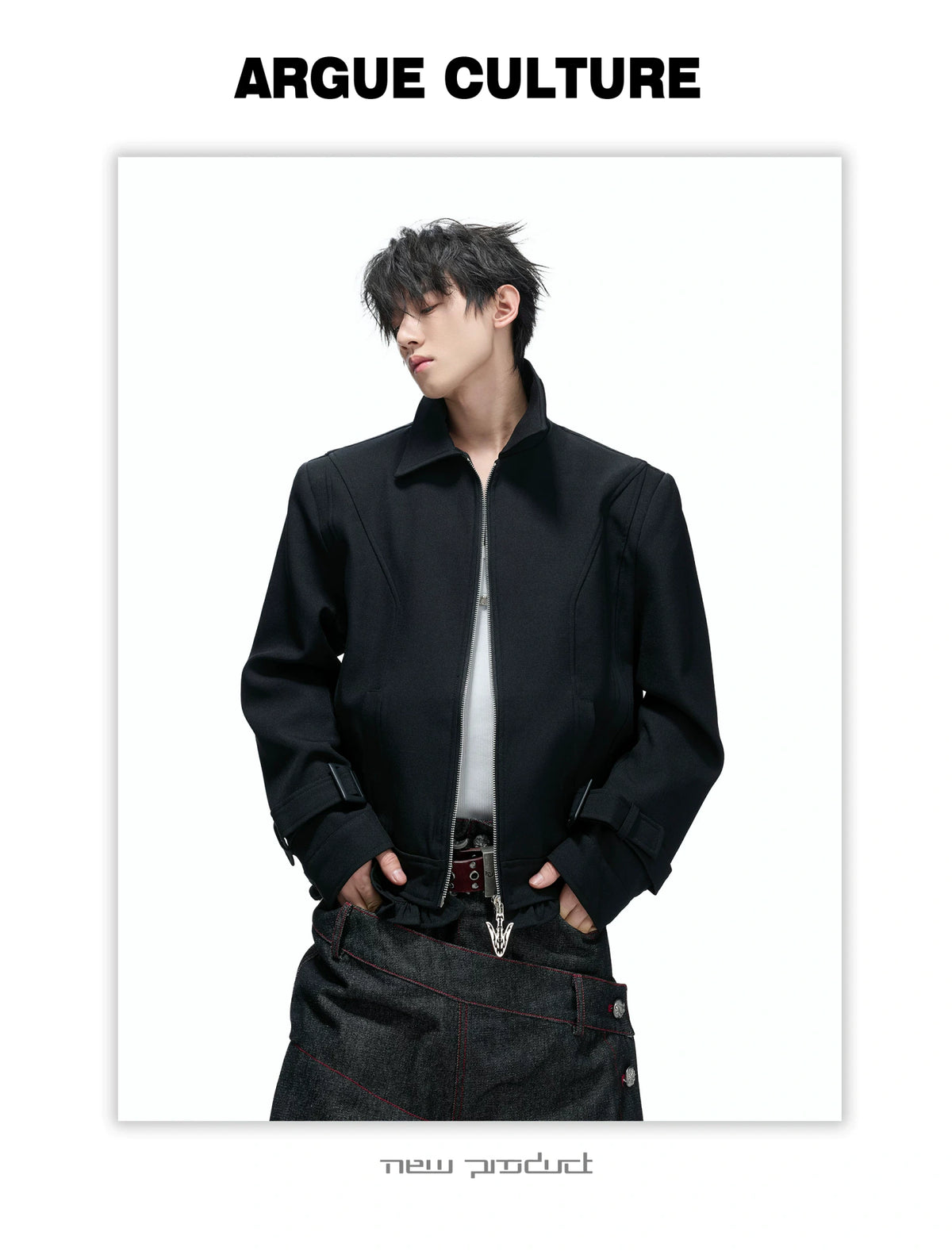 Spine Embroidered Cropped Jacket with Detachable Hem - detail image 18