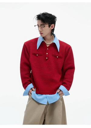 desc::spliced-fake-two-piece-knit-sweater-with-contrast-lapel-detail-img-10