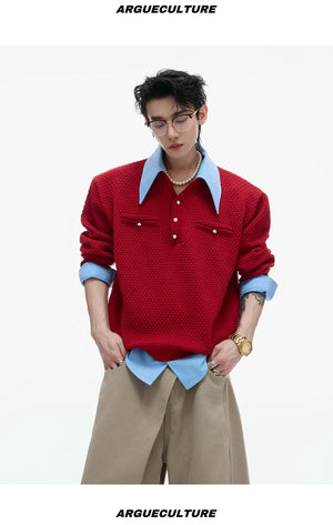 desc::spliced-fake-two-piece-knit-sweater-with-contrast-lapel-detail-img-11