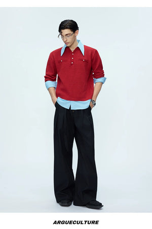 desc::spliced-fake-two-piece-knit-sweater-with-contrast-lapel-detail-img-13