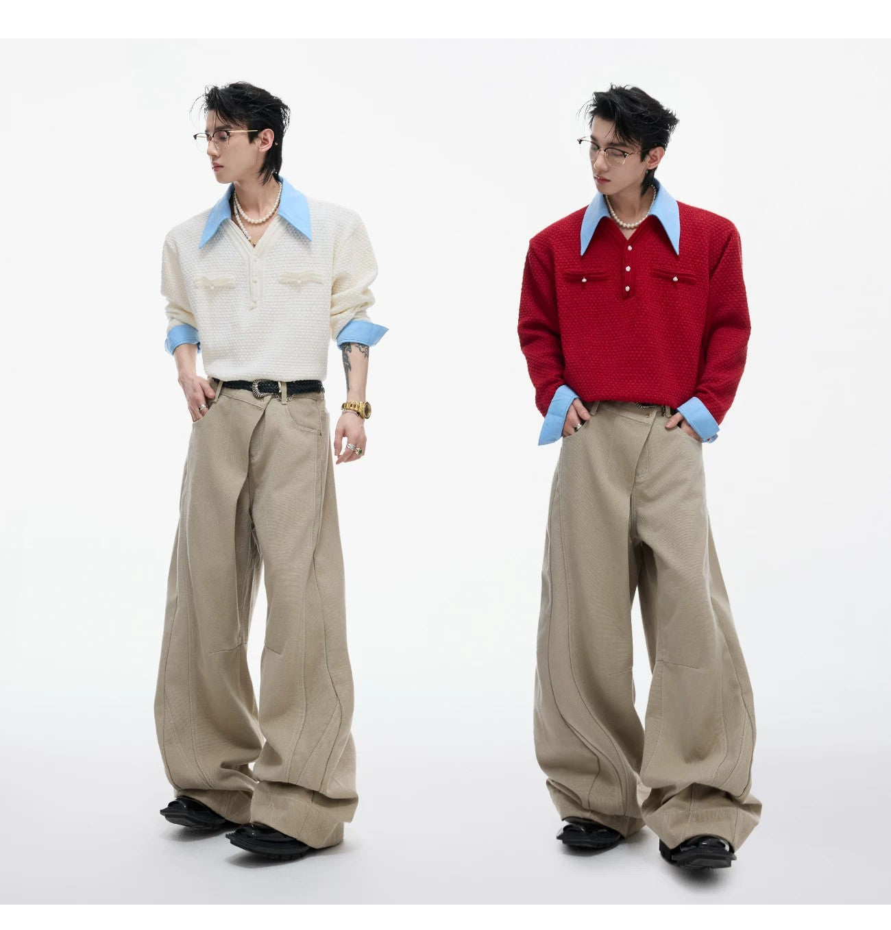 desc::spliced-fake-two-piece-knit-sweater-with-contrast-lapel-detail-img-5