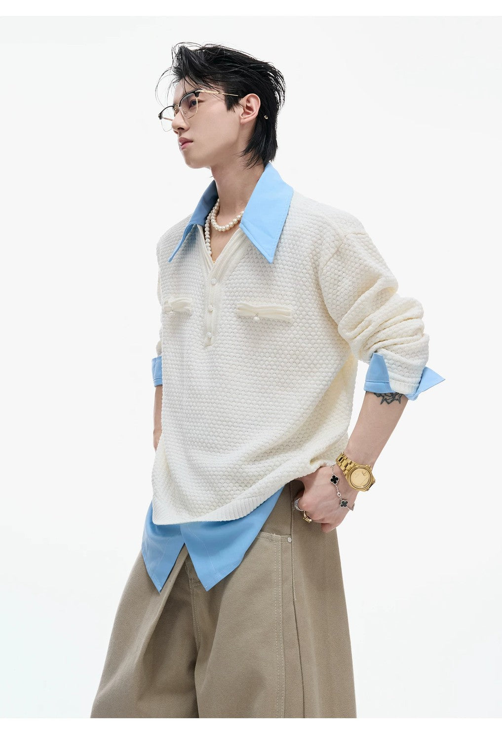 desc::spliced-fake-two-piece-knit-sweater-with-contrast-lapel-detail-img-7
