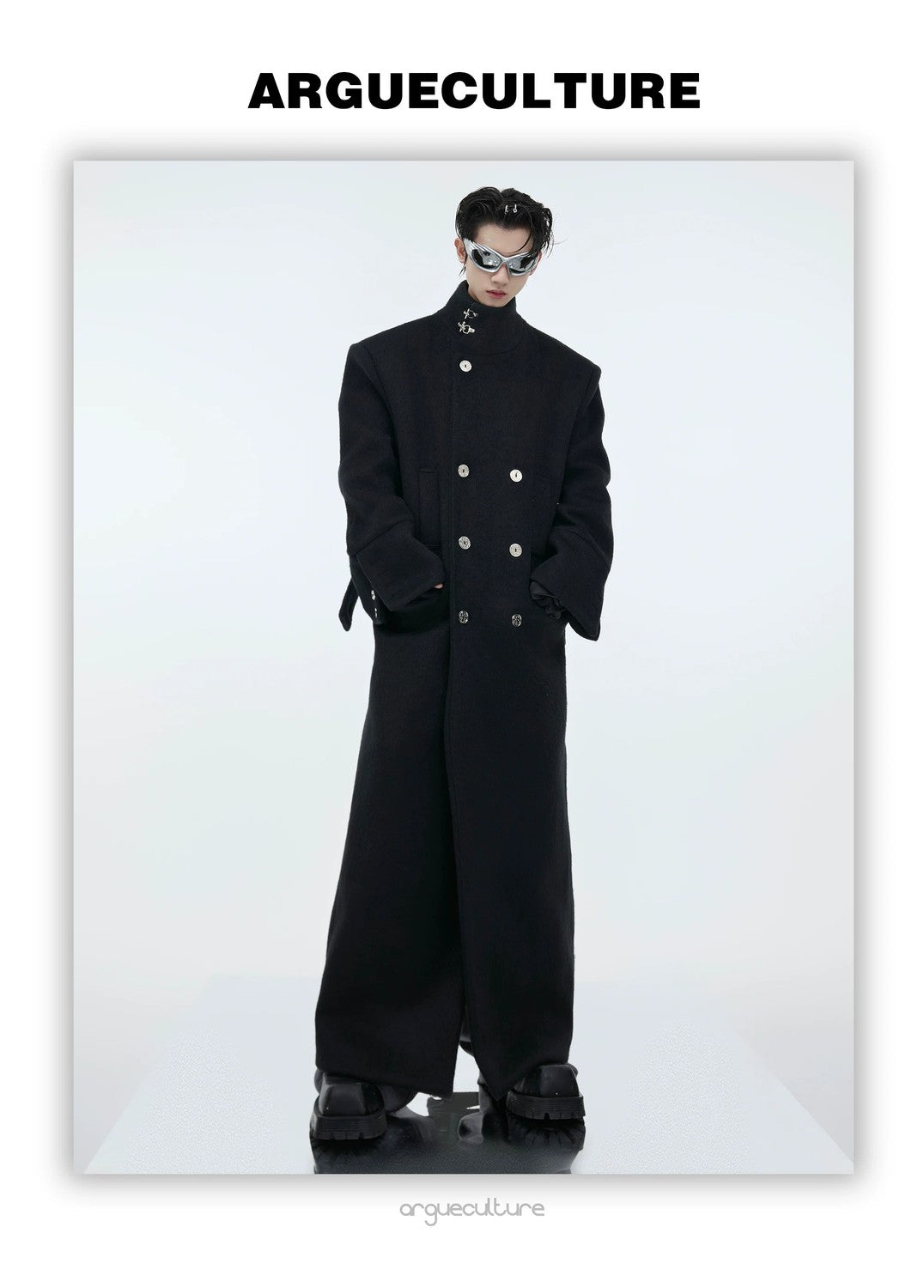 desc::stand-collar-metal-buckle-long-wool-coat-detail-img-5