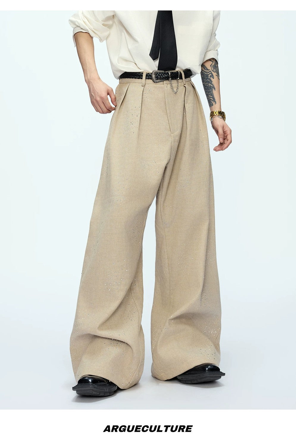 desc::star-rhinestone-cropped-jacket-wide-leg-pants-set-detail-img-14