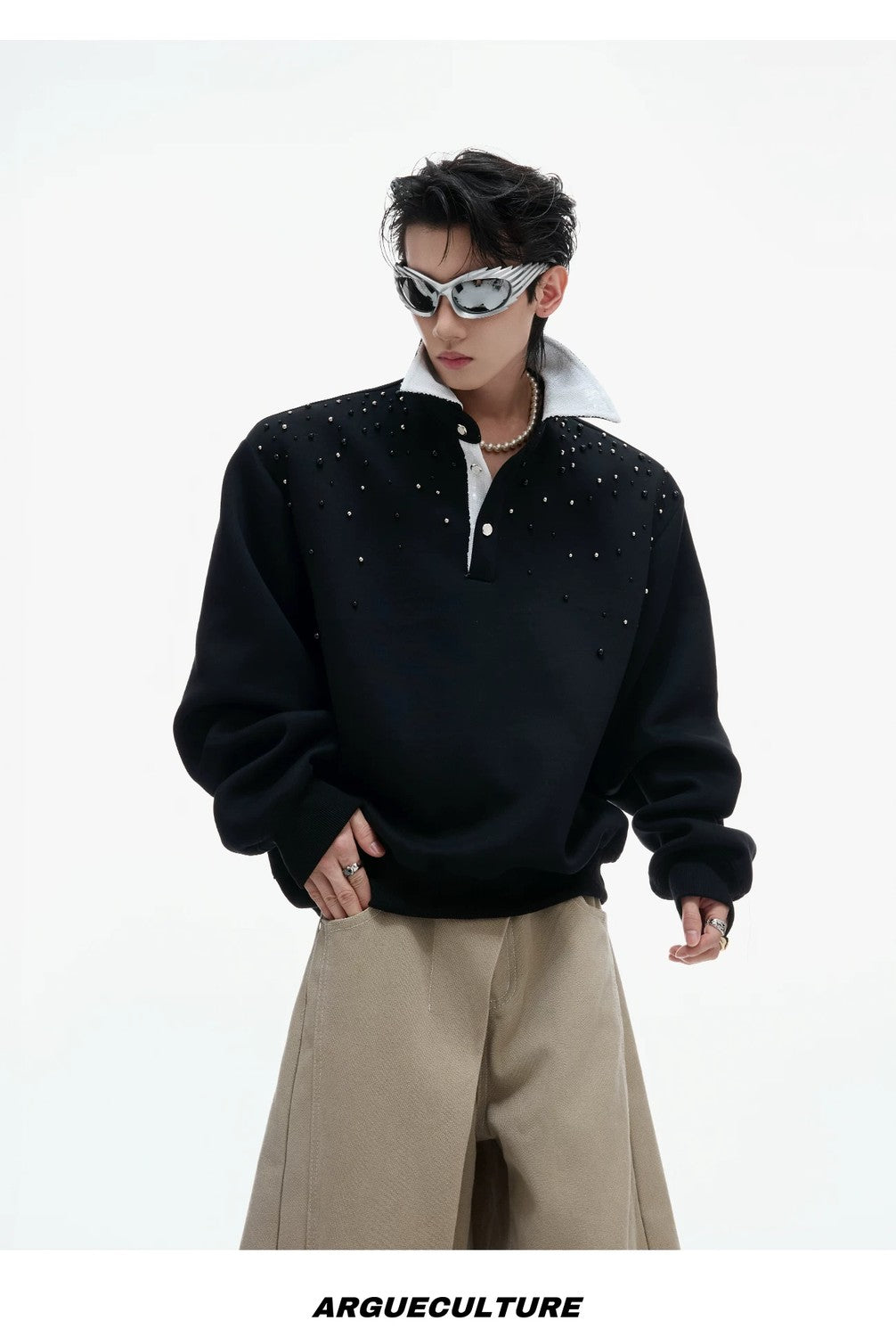 desc::starry-pearl-embellished-polo-sweatshirt-oversized-detail-img-12