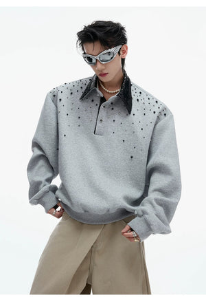 desc::starry-pearl-embellished-polo-sweatshirt-oversized-detail-img-7