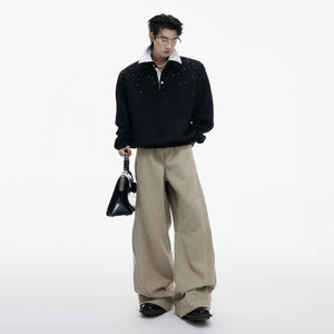 Back view of loose fit 380g heavy cotton sweatshirt