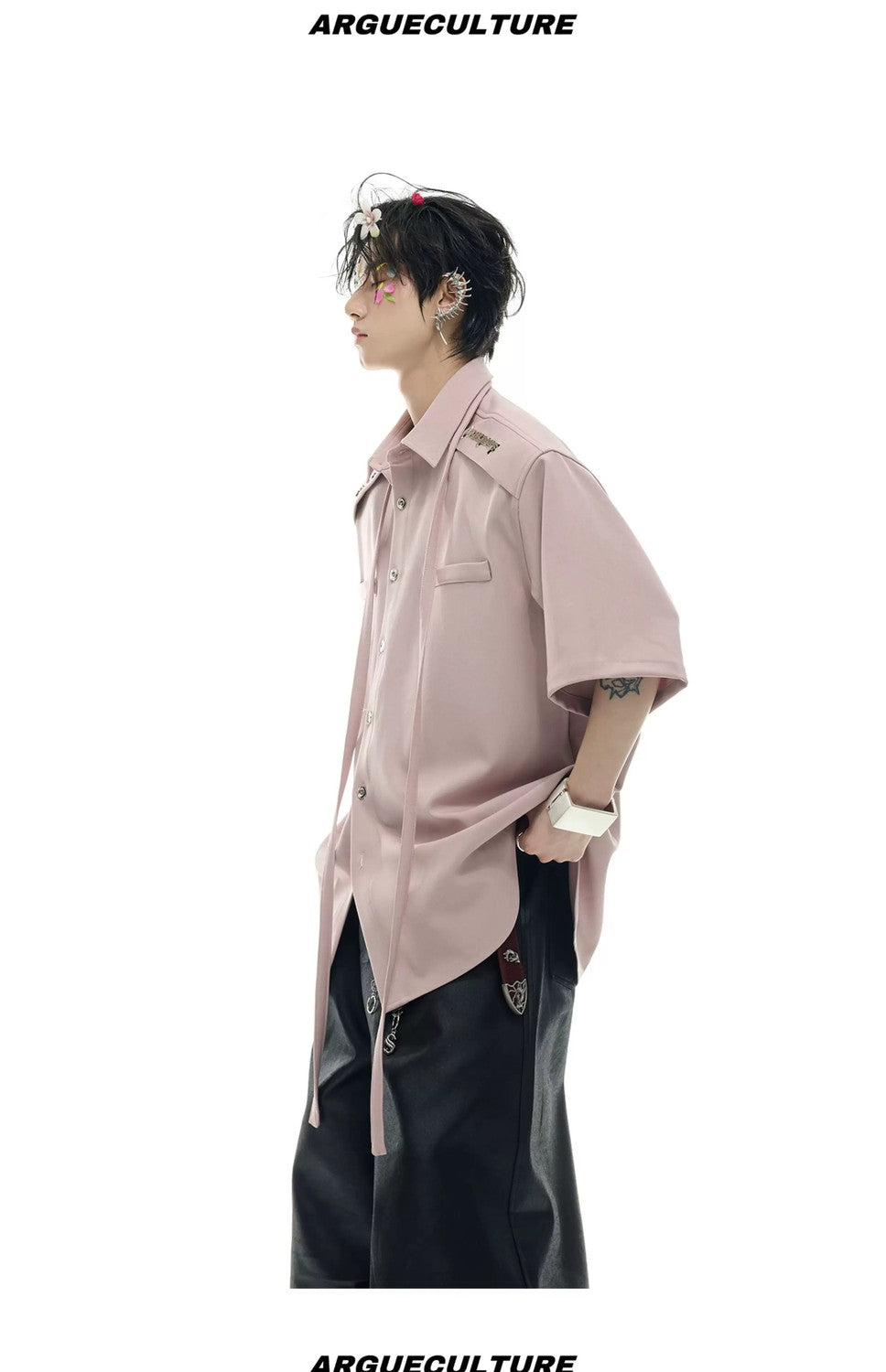 desc::streamer-detail-relaxed-short-sleeve-shirt-high-street-tee-detail-img-11