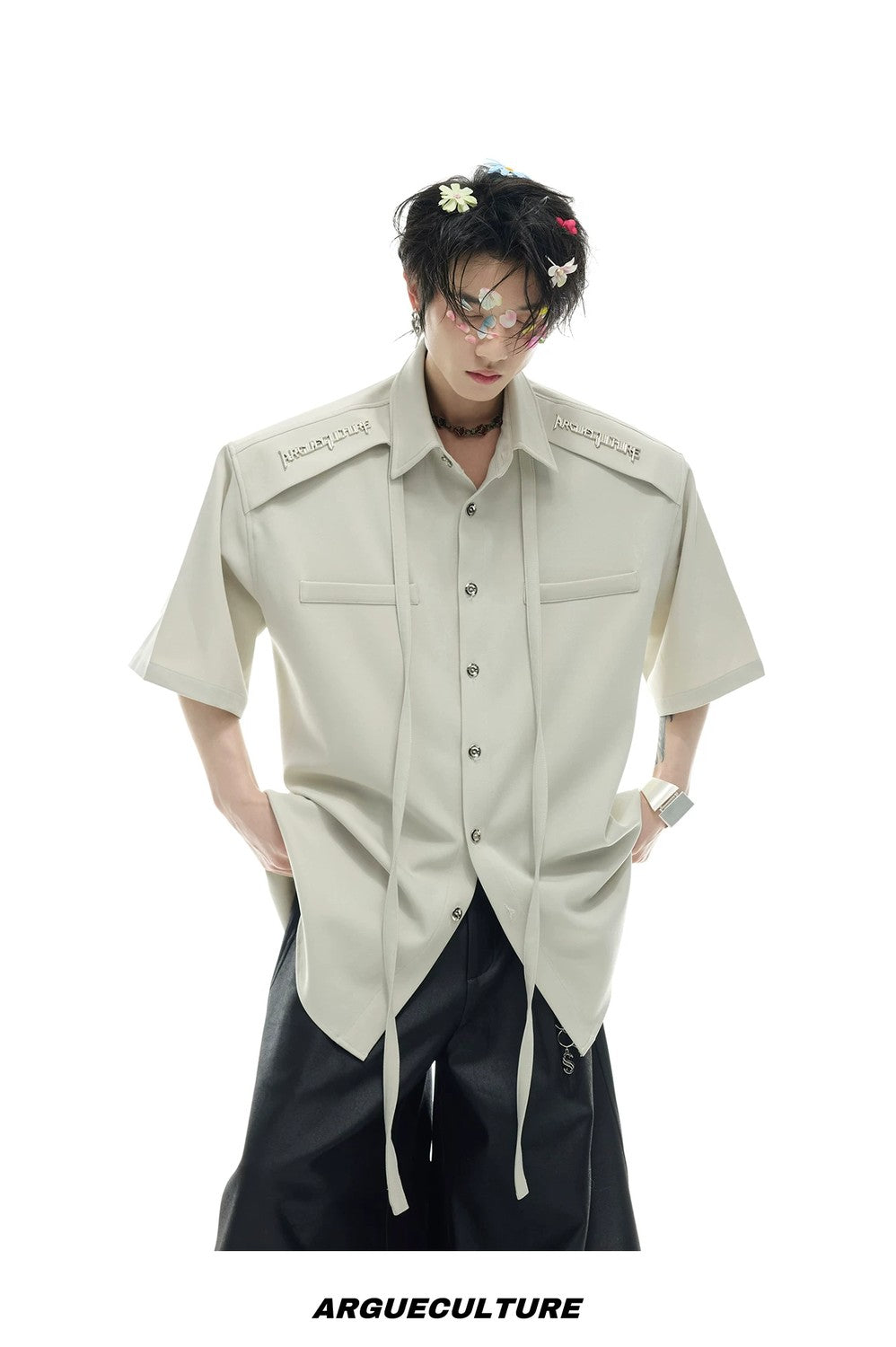 desc::streamer-detail-relaxed-short-sleeve-shirt-high-street-tee-detail-img-13