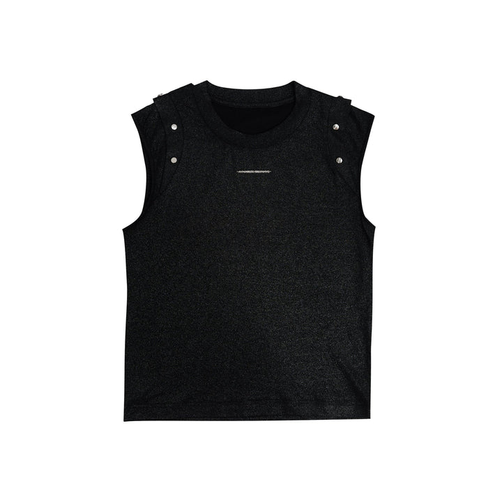 Street Hip - Hop Sheen Slim - Fit Tank Top with Sequin & Metallic Buttons - ArguE CulturE