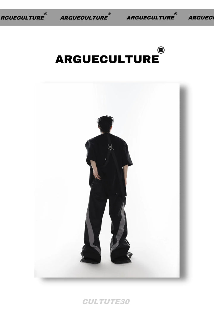 Streetwear Loose Short - Sleeve T - Shirt with Metallic Logo & Tie Detailing - ArguE CulturE