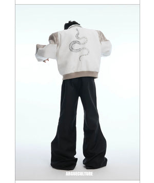 desc::streetwear-snake-pattern-patchwork-cropped-jacket-detail-img-11