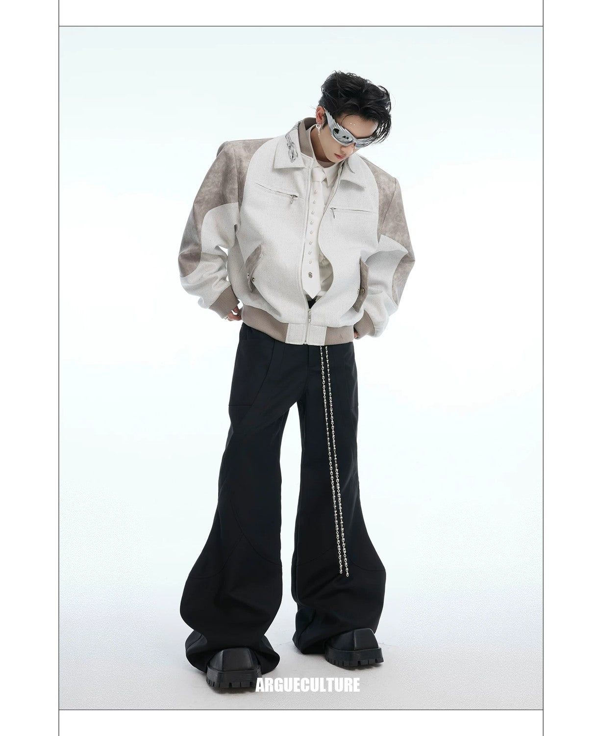 desc::streetwear-snake-pattern-patchwork-cropped-jacket-detail-img-12