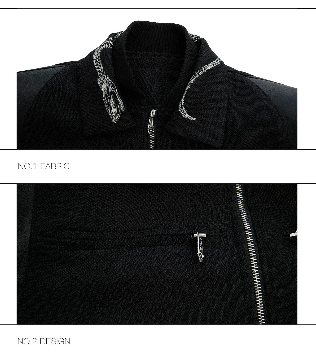 desc::streetwear-snake-pattern-patchwork-cropped-jacket-detail-img-15