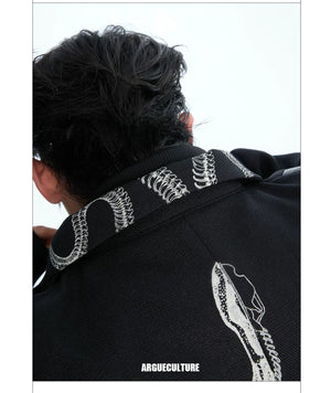 desc::streetwear-snake-pattern-patchwork-cropped-jacket-detail-img-2