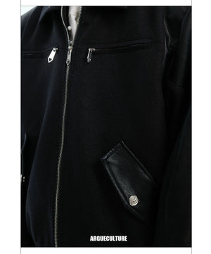 desc::streetwear-snake-pattern-patchwork-cropped-jacket-detail-img-3