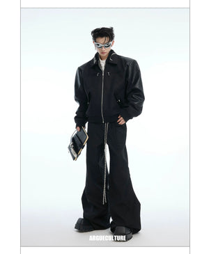 desc::streetwear-snake-pattern-patchwork-cropped-jacket-detail-img-6