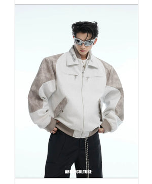 desc::streetwear-snake-pattern-patchwork-cropped-jacket-detail-img-7