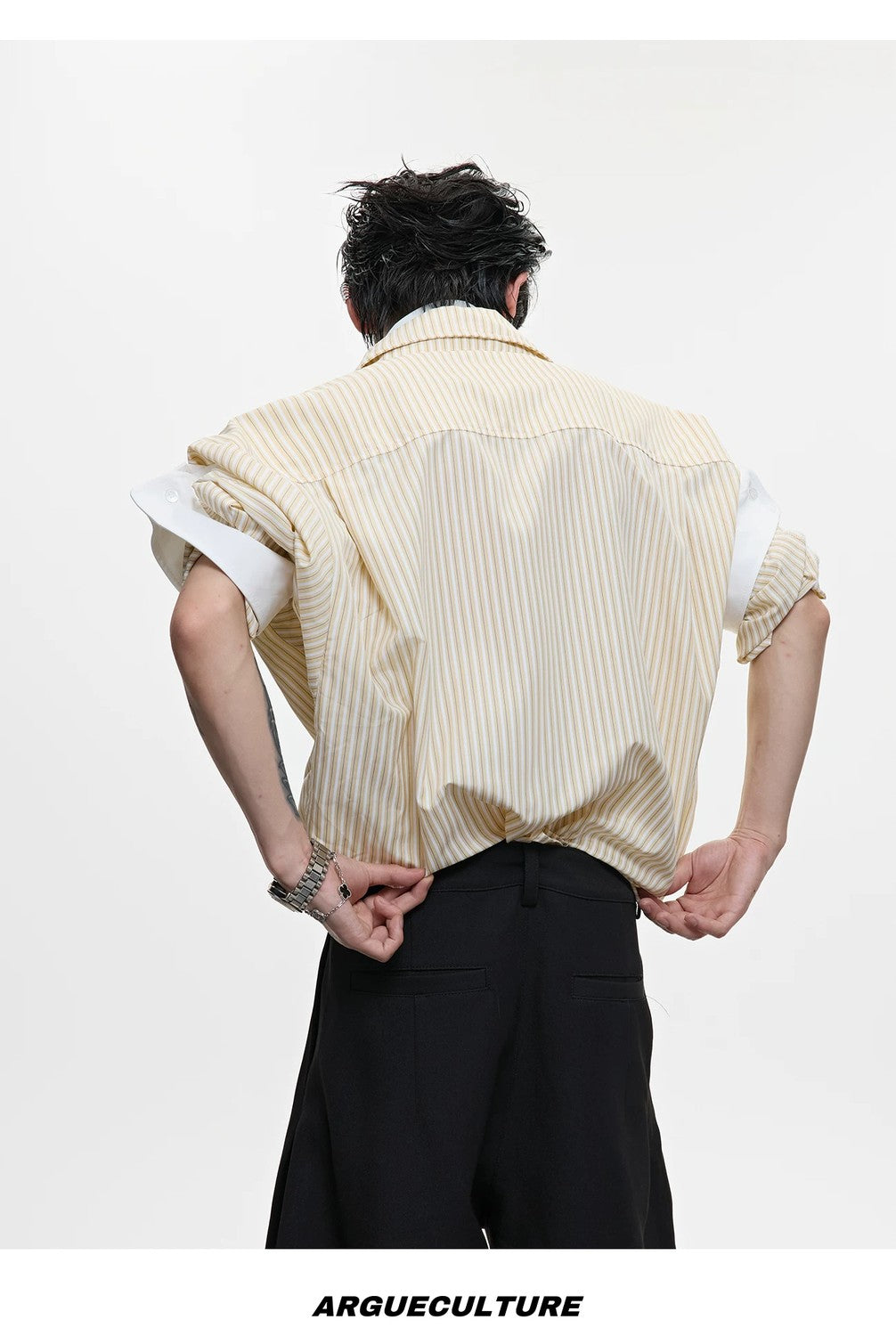 desc::striped-faux-2-piece-short-sleeve-shirt-oversized-preppy-tee-detail-img-10