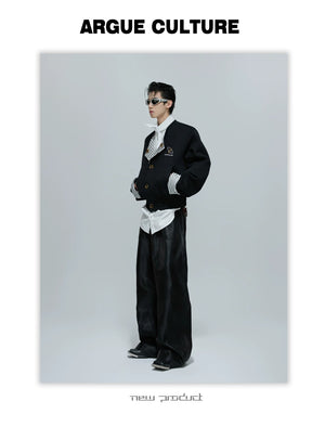 desc::striped-faux-two-piece-collarless-varsity-jacket-detail-img-17