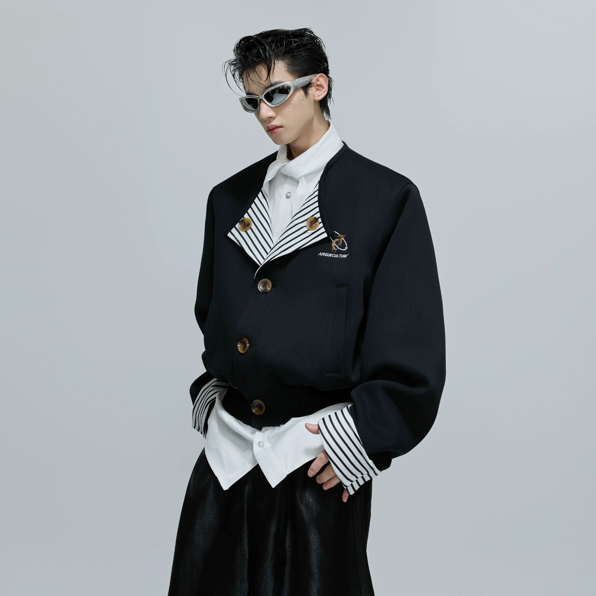 Close up of high-quality embroidery on a streetwear jacket