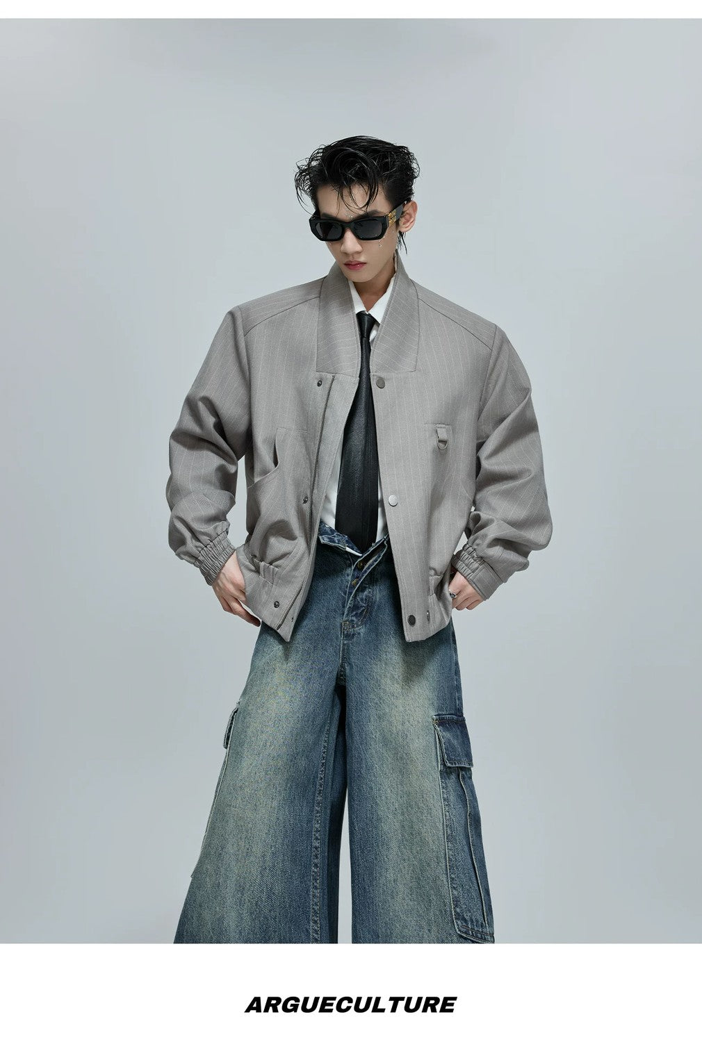 desc::striped-stand-collar-boxy-jacket-unisex-streetwear-essential-detail-img-10