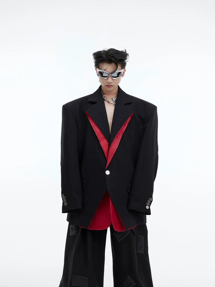 Structured Split - Design Blazer | Futuristic Contrast Jacket for Men - ArguE CulturE