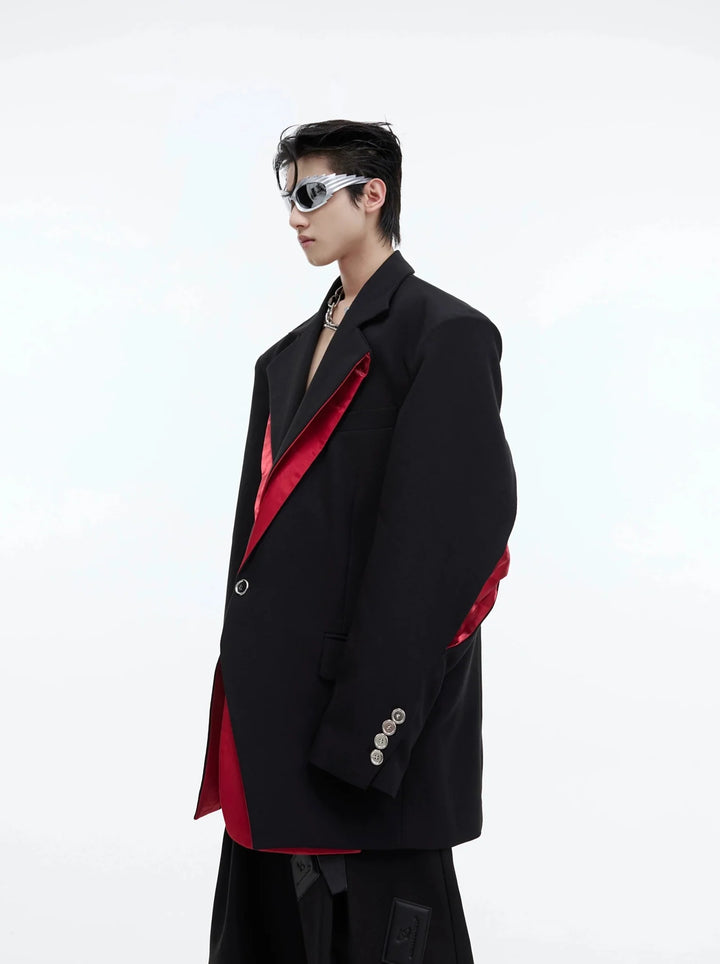 Structured Split - Design Blazer | Futuristic Contrast Jacket for Men - ArguE CulturE