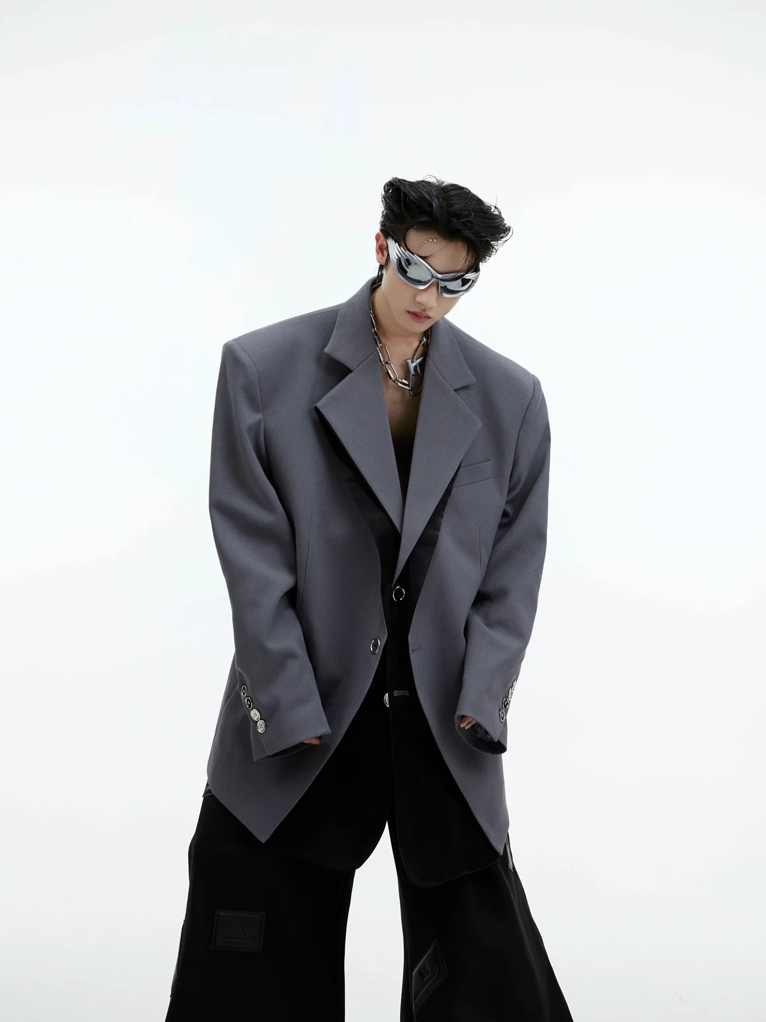 Structured Split - Design Blazer | Futuristic Contrast Jacket for Men - ArguE CulturE