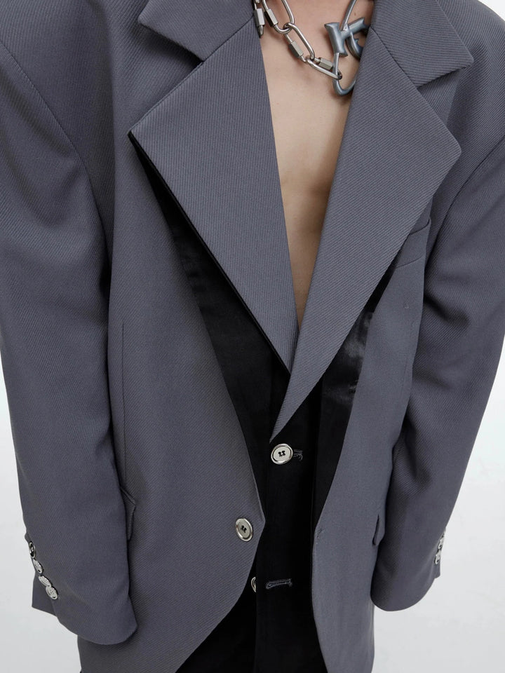 Structured Split - Design Blazer | Futuristic Contrast Jacket for Men - ArguE CulturE