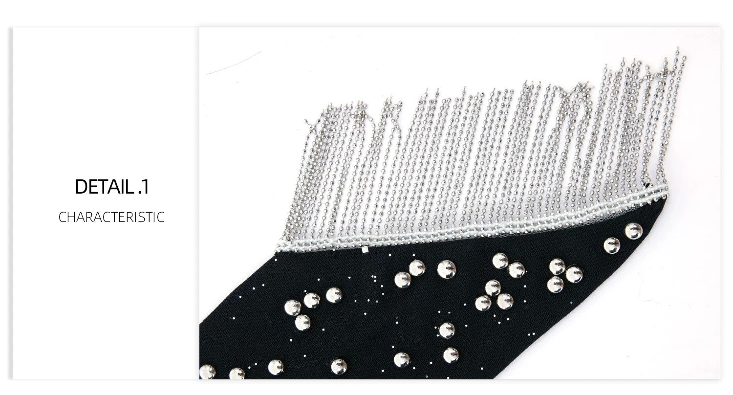 desc::studded-heavy-fringe-necktie-punk-streetwear-accessory-detail-img-1