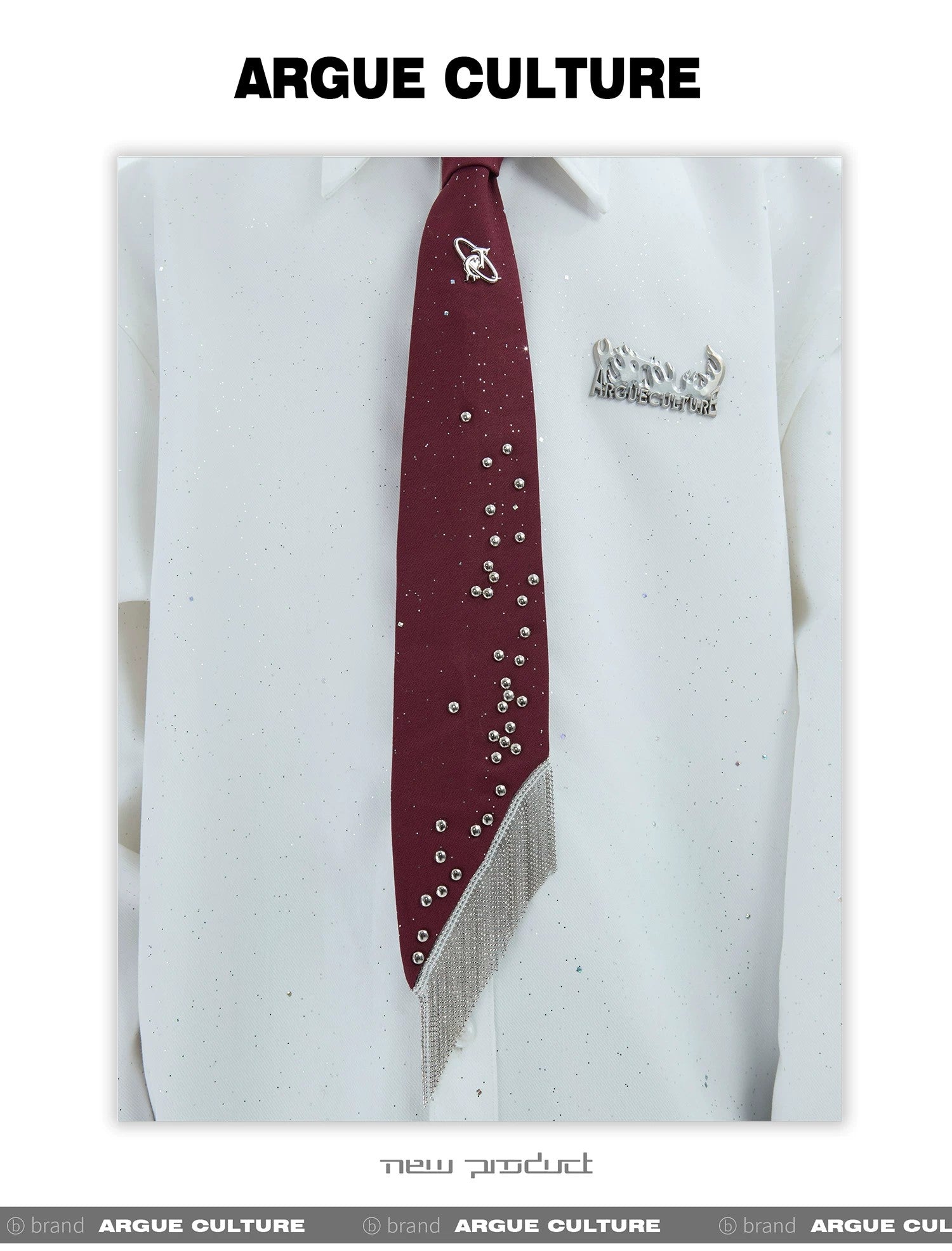 desc::studded-heavy-fringe-necktie-punk-streetwear-accessory-detail-img-5