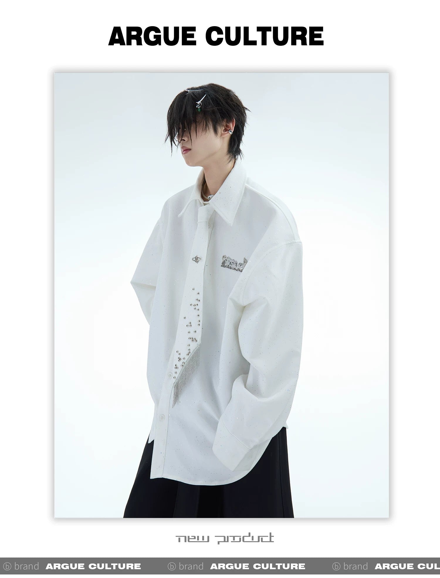 desc::studded-heavy-fringe-necktie-punk-streetwear-accessory-detail-img-8