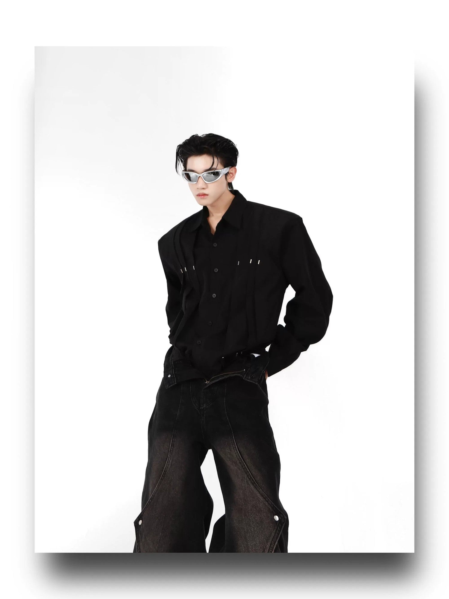 desc::studded-pleated-cropped-shirt-with-shoulder-pads-for-men-detail-img-7