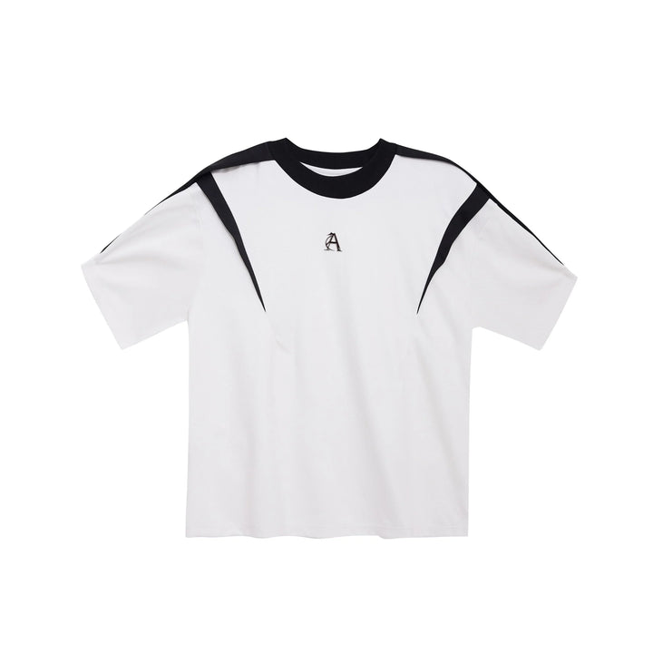 Summer Color Block Spliced Short Sleeve T - Shirt with Textured Design - ArguE CulturE