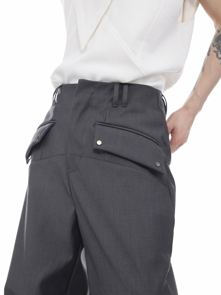 Summer Indie Wide - Leg Trousers with Metal Accents and Unique Pocket - ArguE CulturE