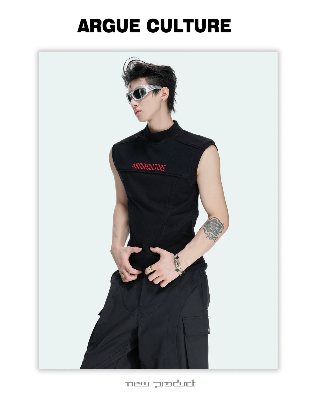 Men's Structured Seam Mock-Neck Sleeveless Tank Top - detail image 16