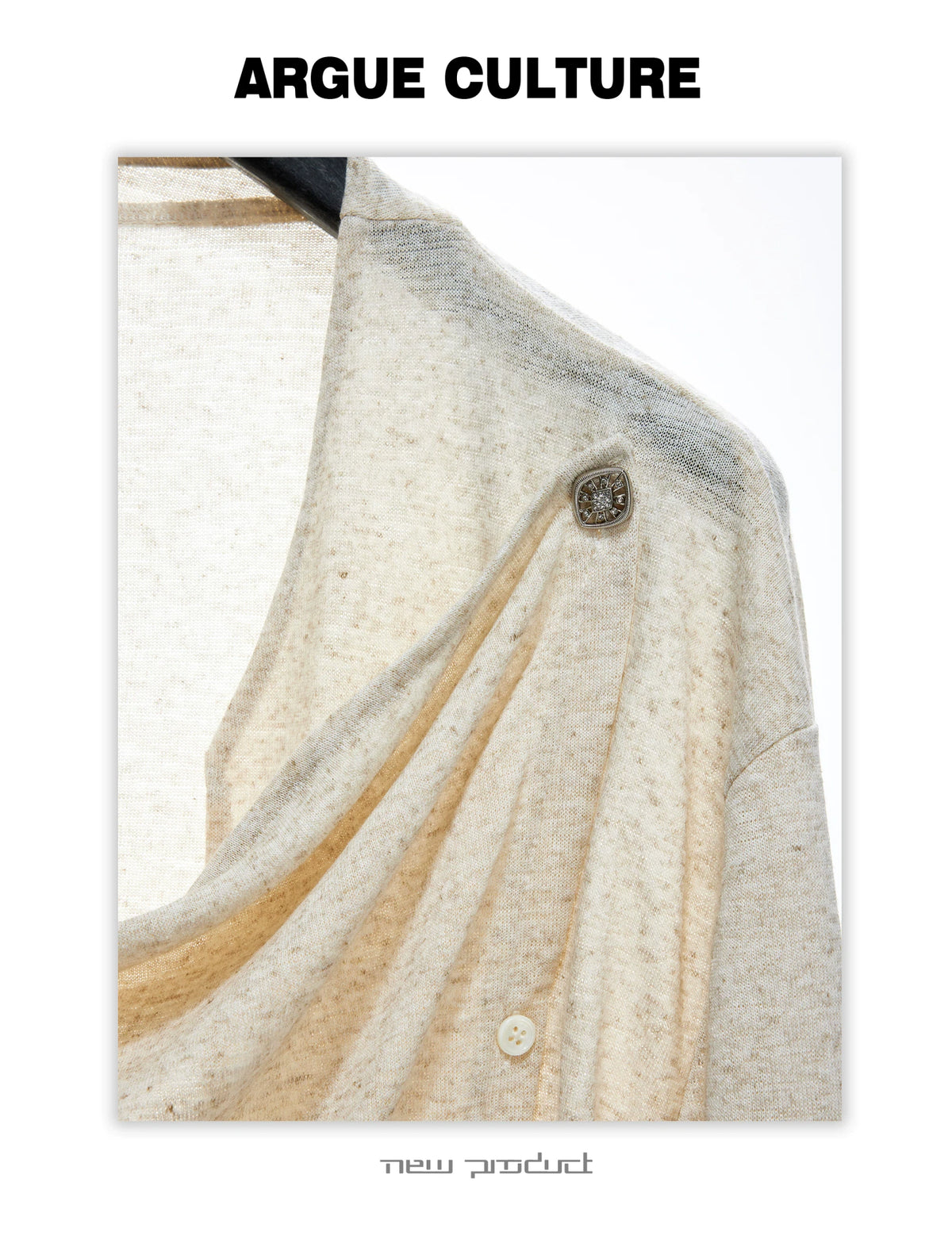 Draped Cowl Neck Asymmetric Button Top