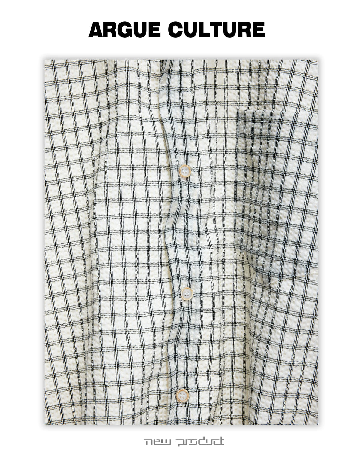 Drawstring Seersucker Check Shirt with Cinched Hem - detail image 16