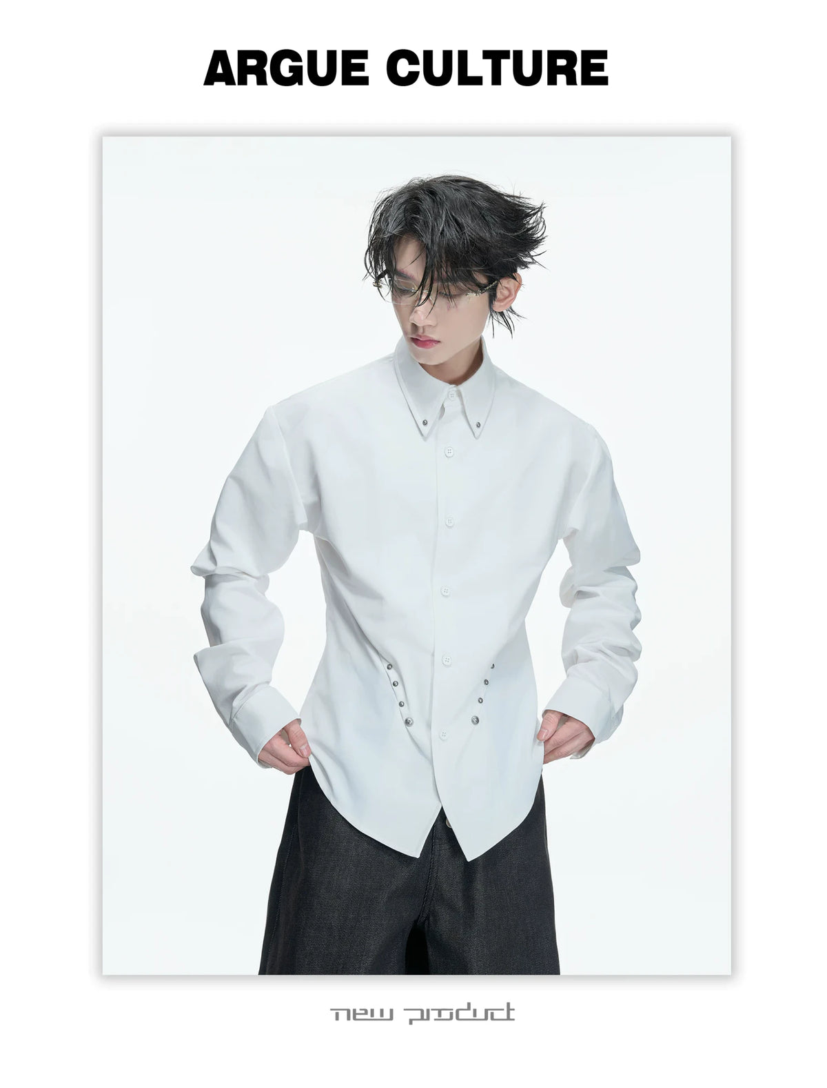 Rivet Waist-Cinched Shirt - product detail