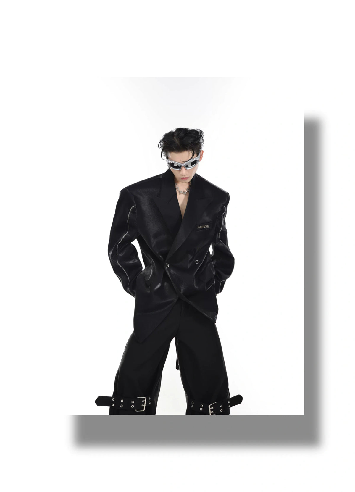 Liquid Metal Short-Sleeve Suit Jacket - product detail