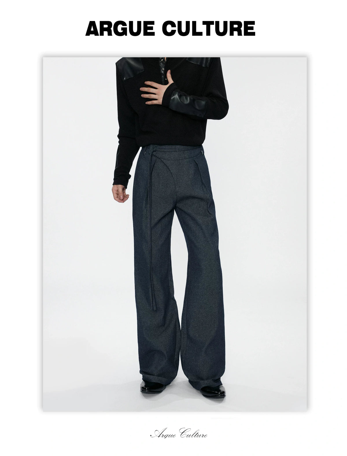 Snowflake Denim Drawstring Trousers - product detail